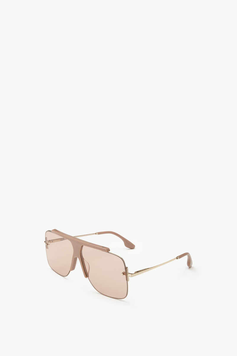 Victoria Beckham Combination Rimless Square in Nude outlook