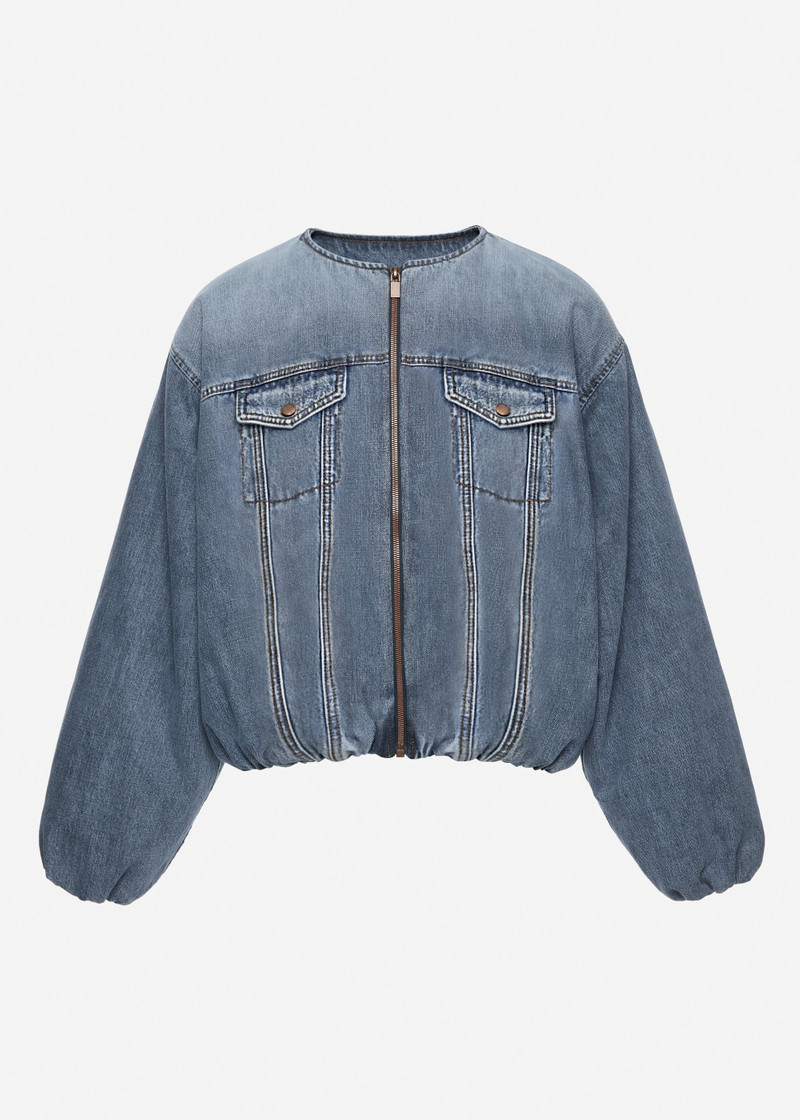 Balloon denim jacket in dark blue 1