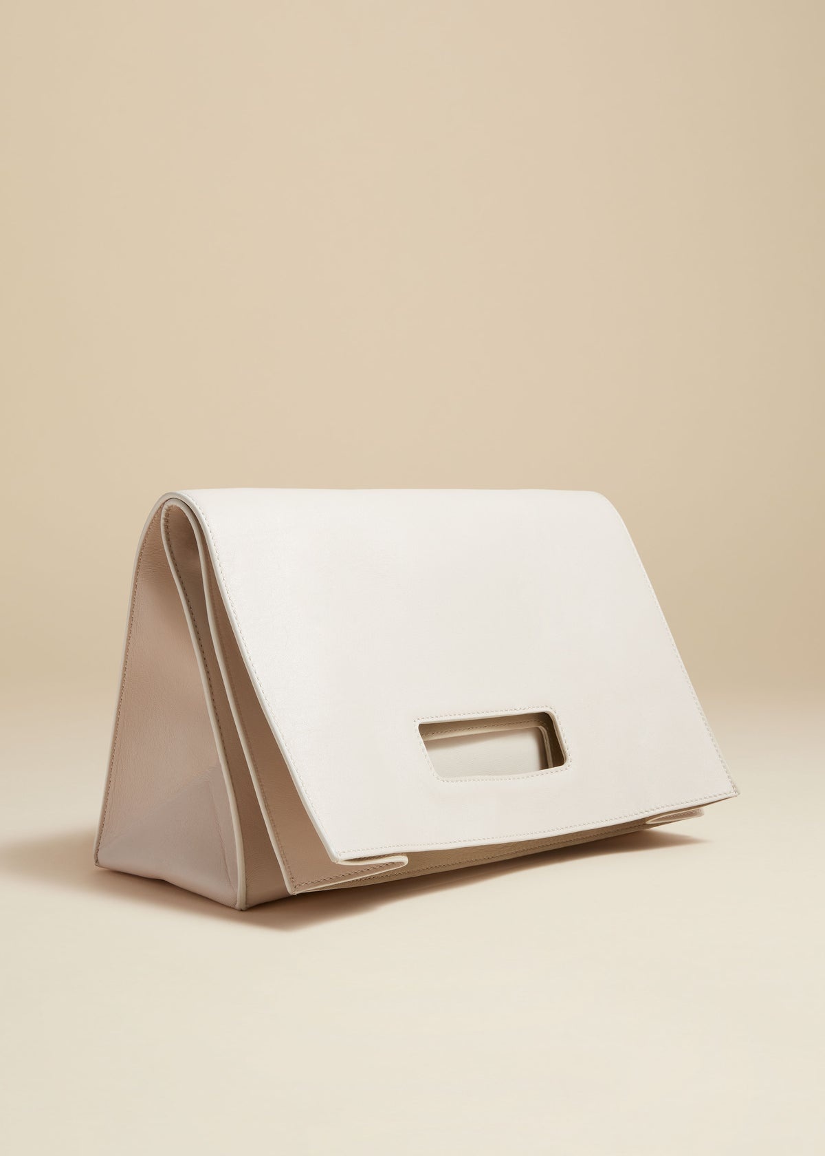 The Hudson Tote in Off-White Leather - 4
