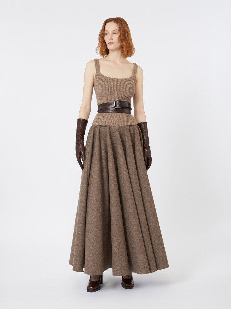 Max Mara BELLICO1234 Wide wool felt skirt outlook