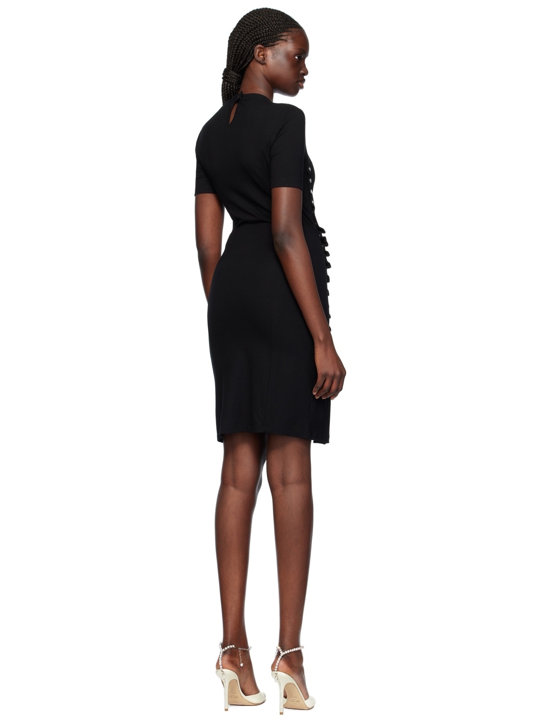 Black Draped Minidress - 3