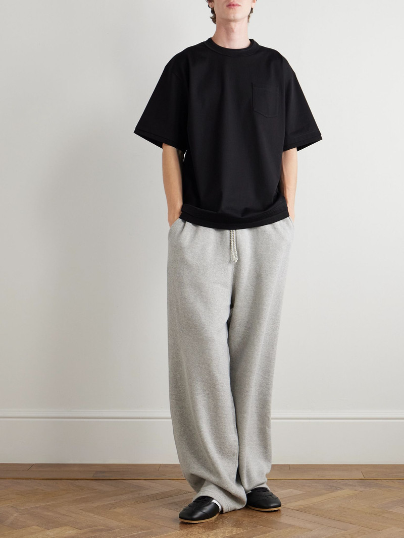 sacai Layered Cotton-Jersey T-Shirt Black outlook