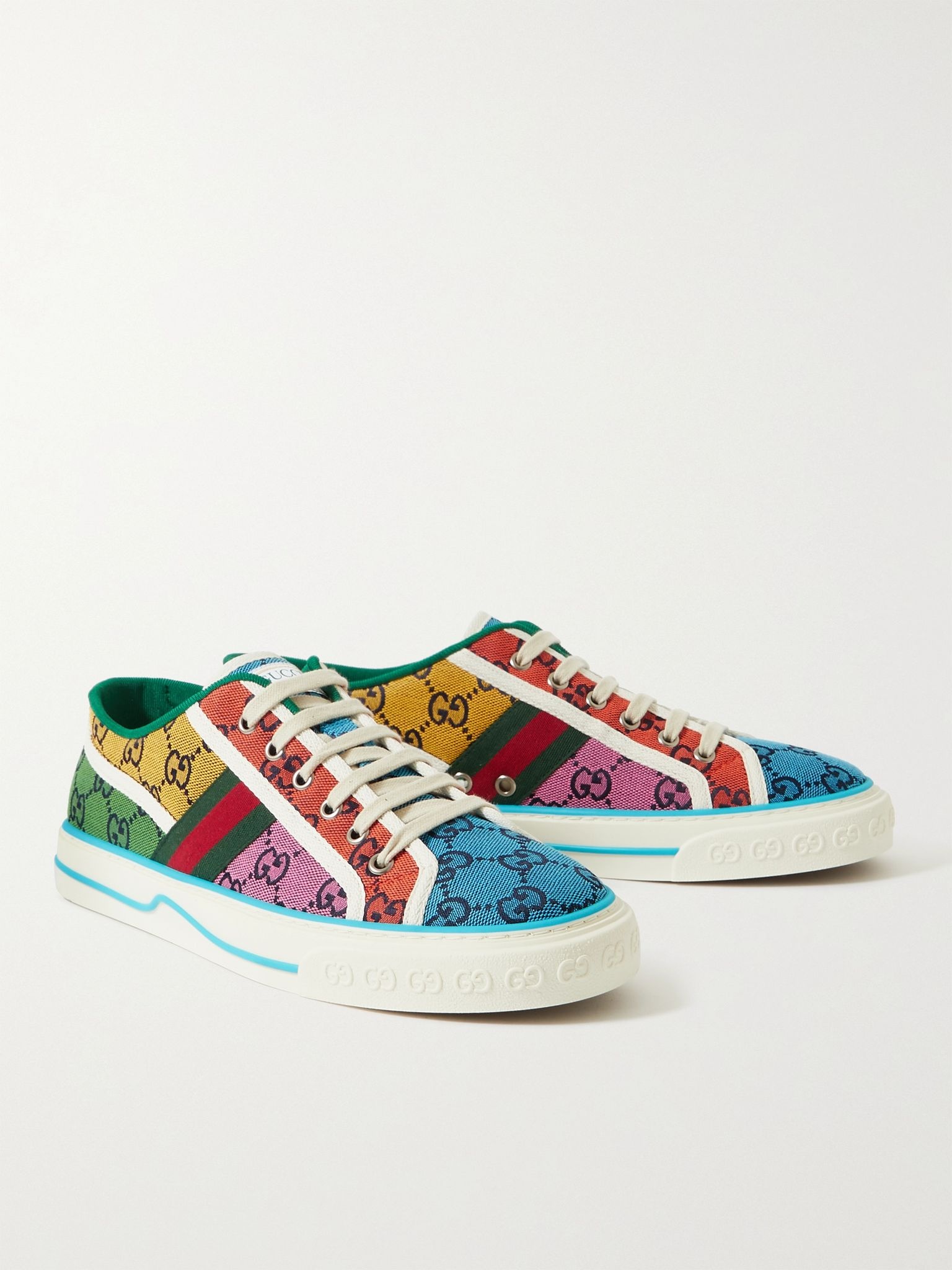 Tennis 1977 Webbing-Trimmed Logo-Jacquard Canvas Sneakers - 4