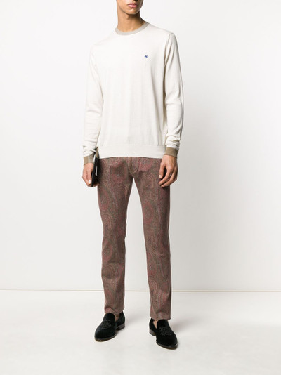 Etro paisley printed bootcut jeans outlook