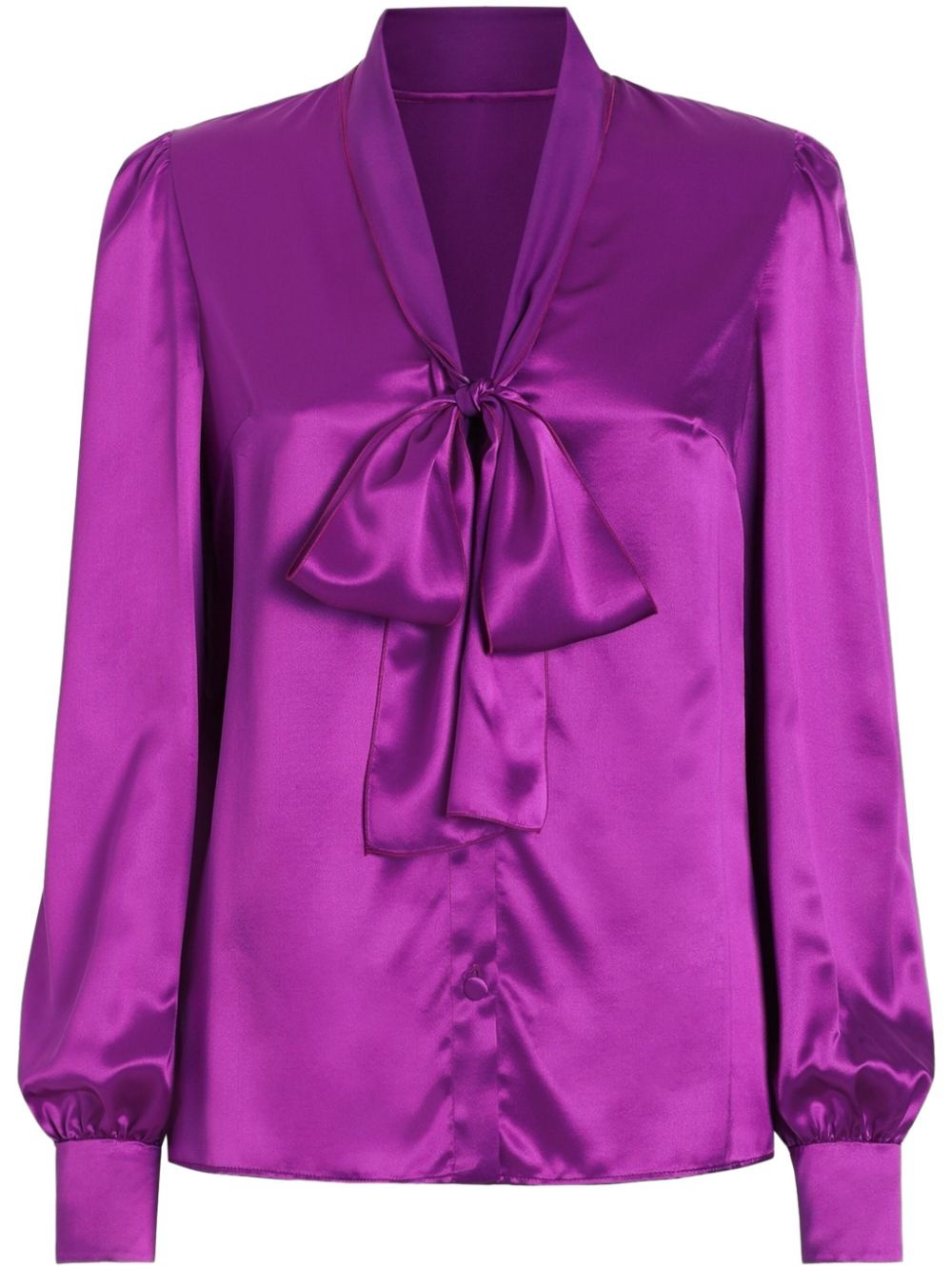 pussybow-collar shirt - 1