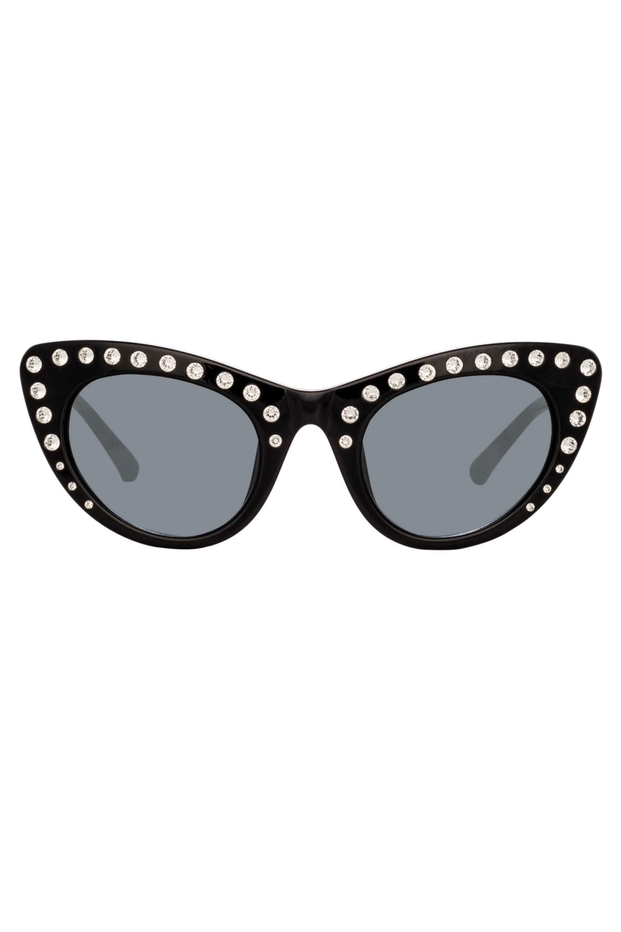 CRYSTAL-EMBELLISHED CAT-EYE SUNGLASSES - 1