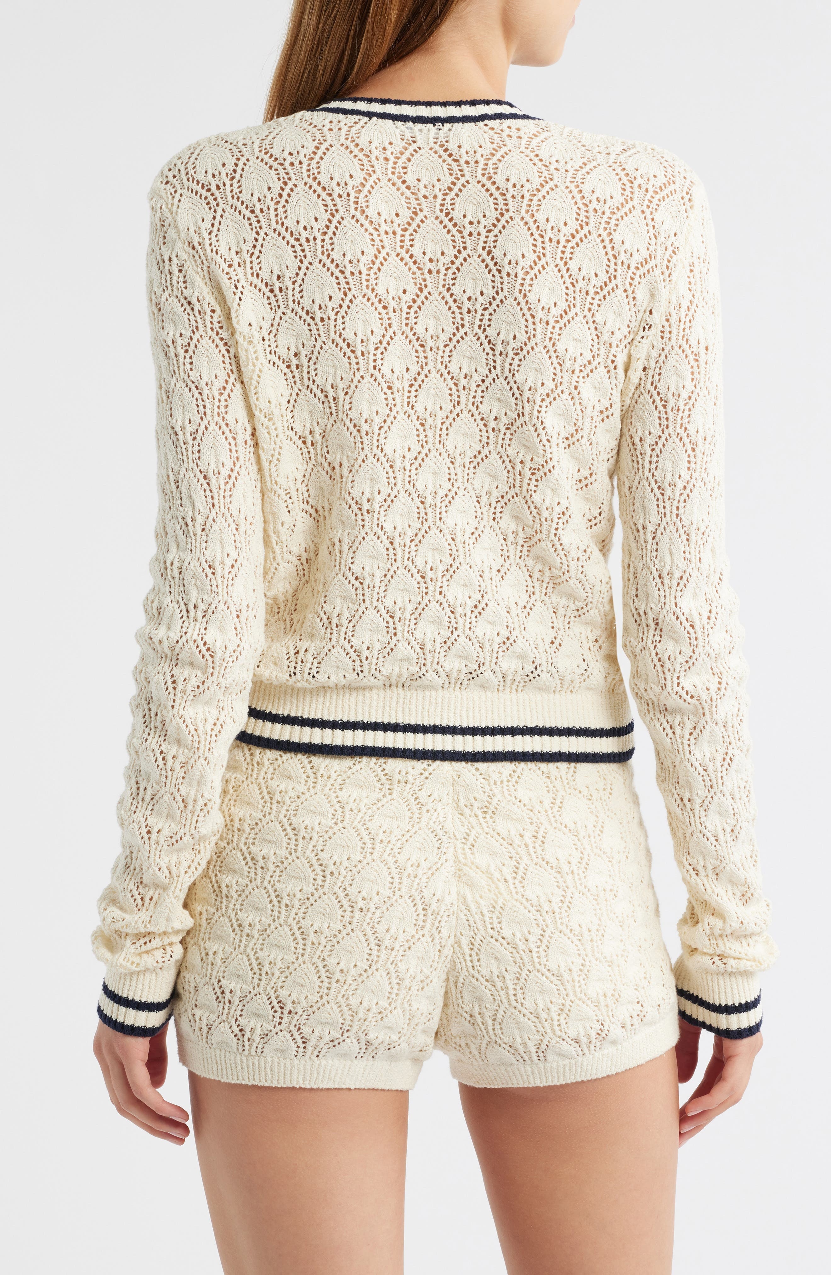 FRAME The Rookie Open Stitch Cardigan in Cream Multi at Nordstrom - 2