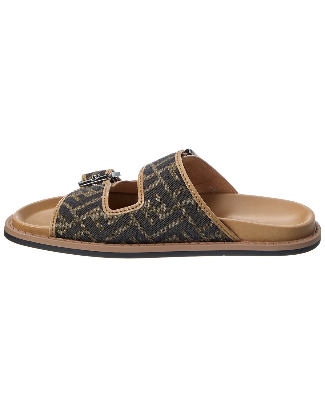FENDI FF Canvas & Leather Sandal - 2