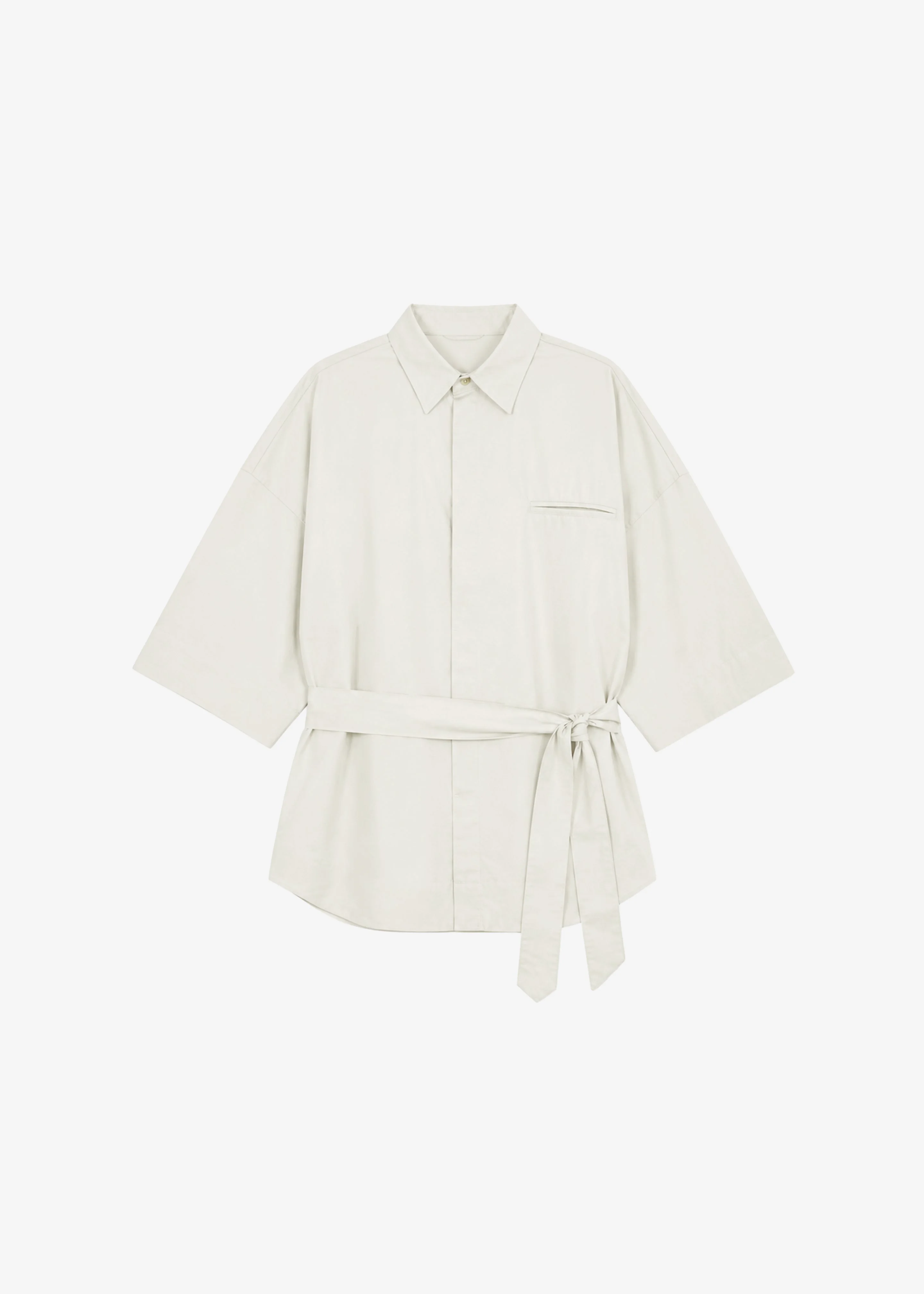Odesa Belted Shirt - Light Beige - 1