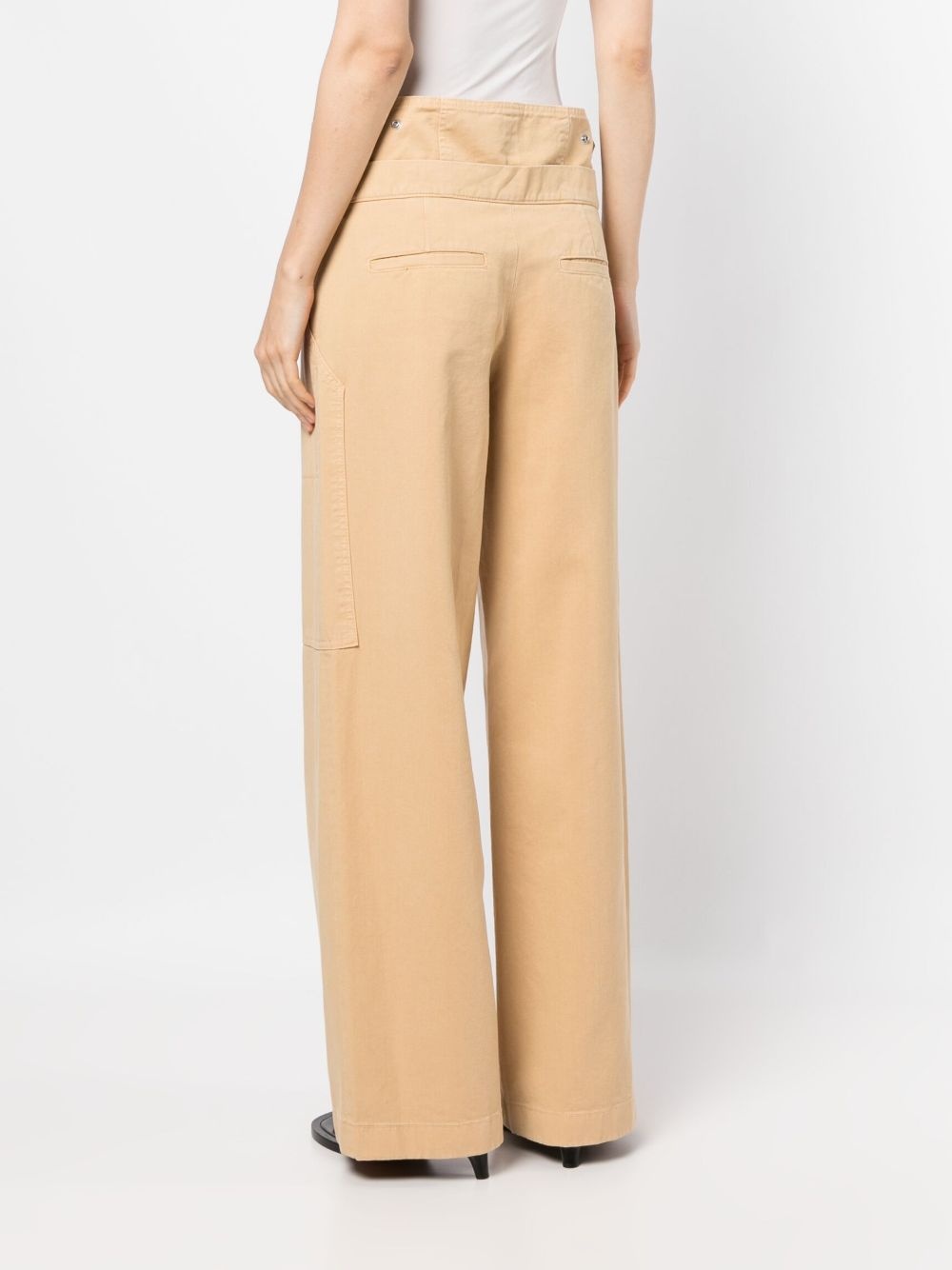 layered-waist tapered trousers - 4