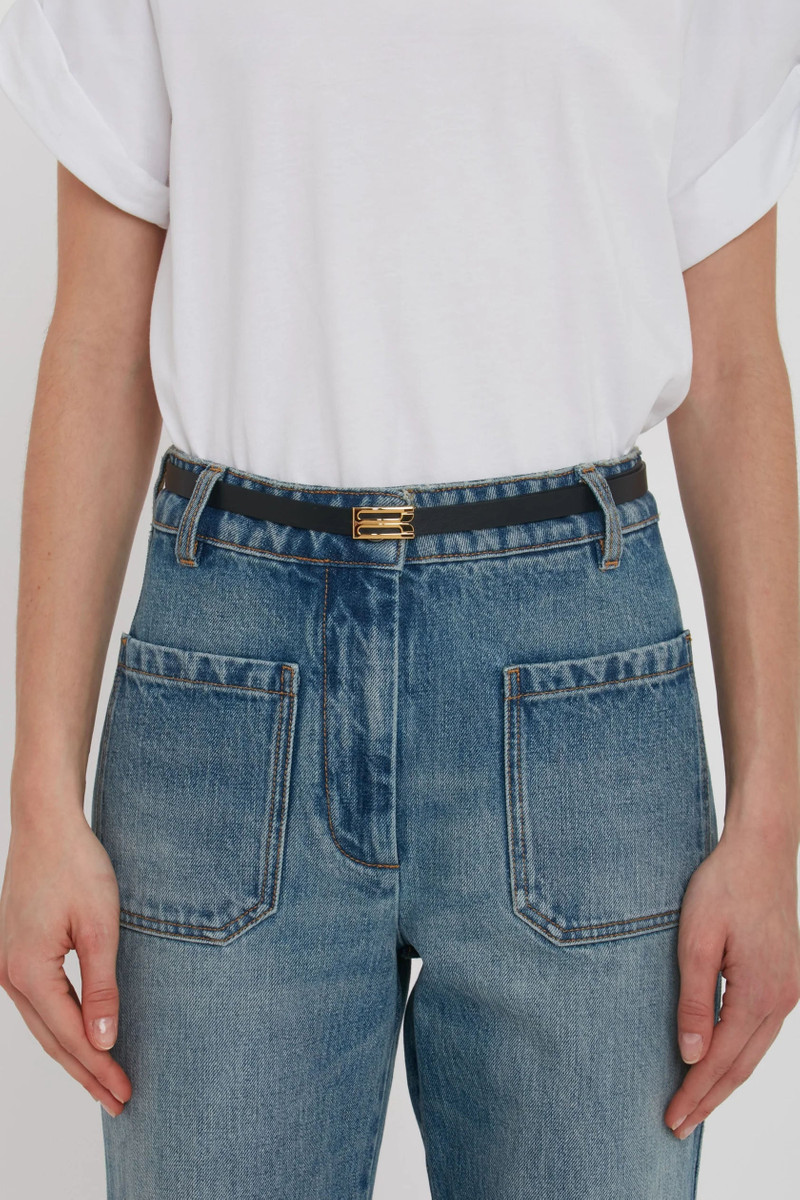 Victoria Beckham Micro Dorian Belt In Black Leather outlook