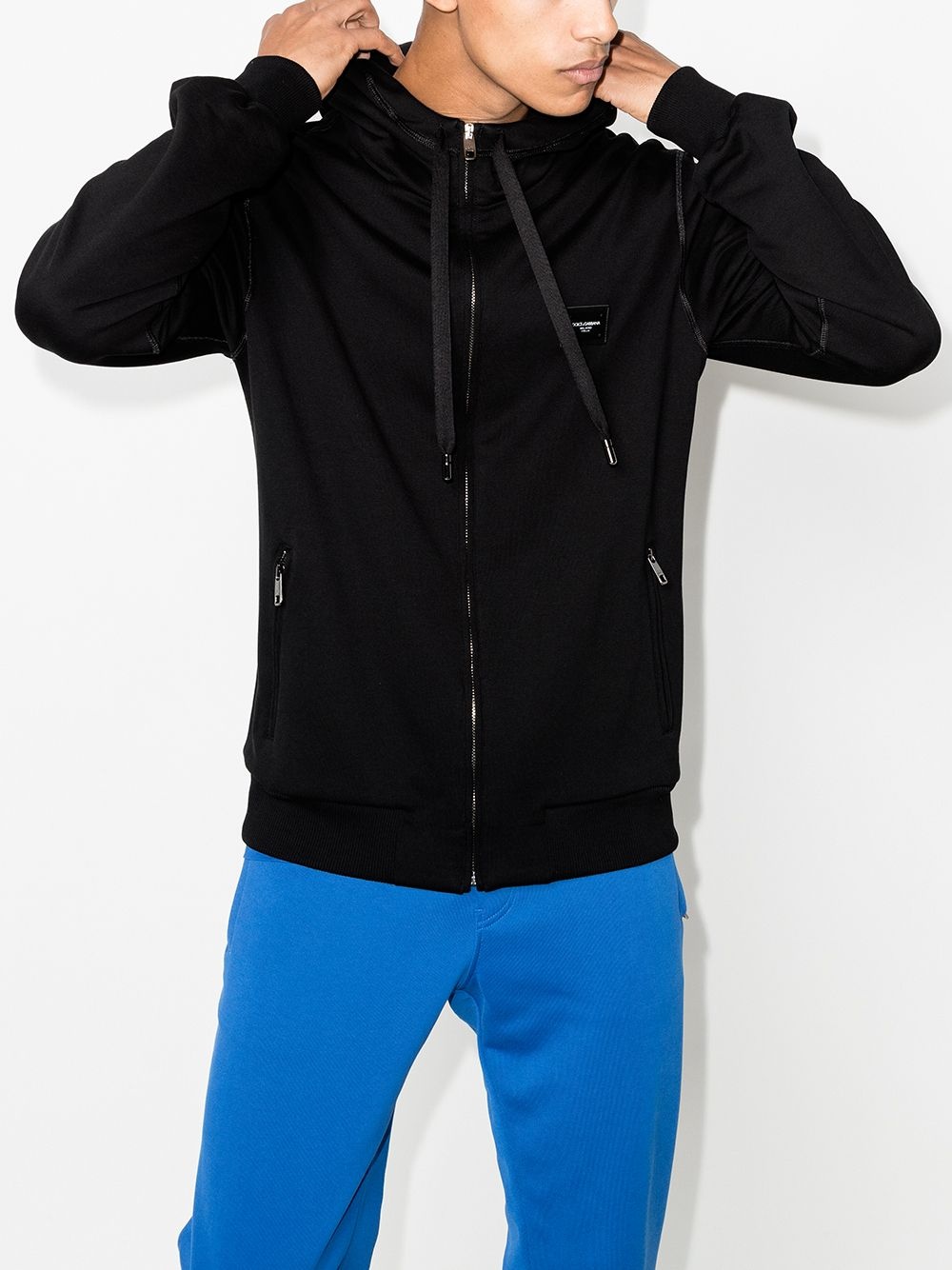 logo-tag zip-up hoodie - 2