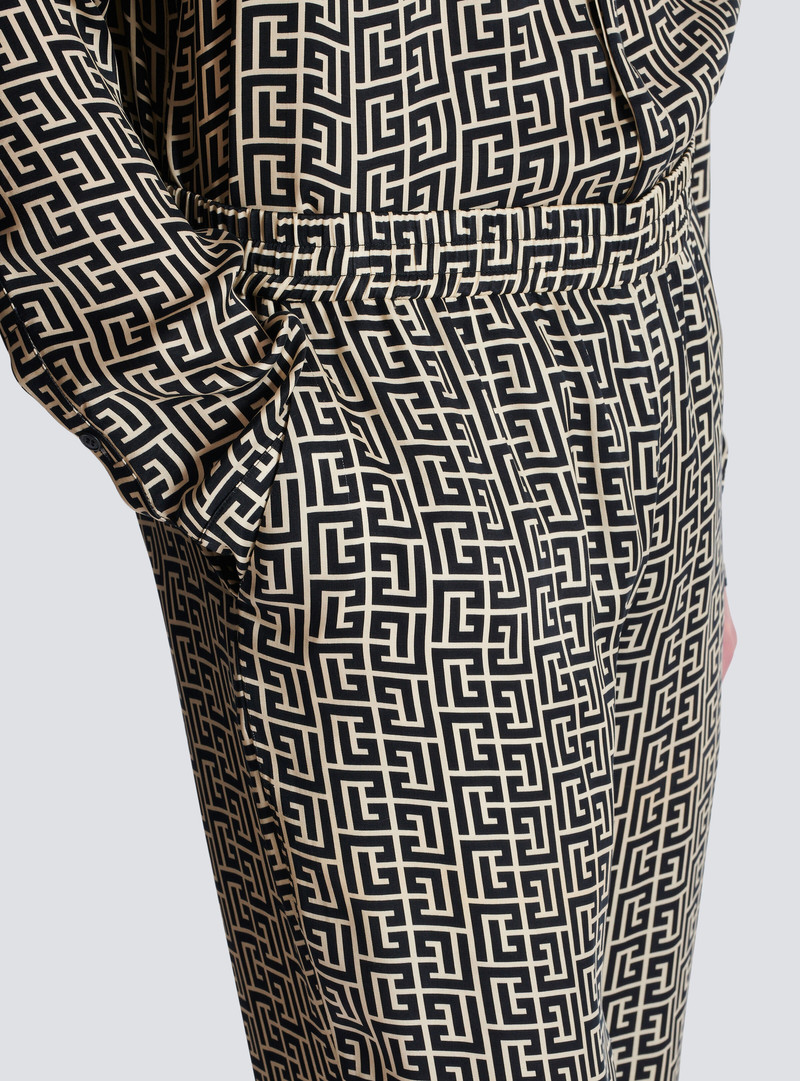 Monogrammed flowing trousers 6