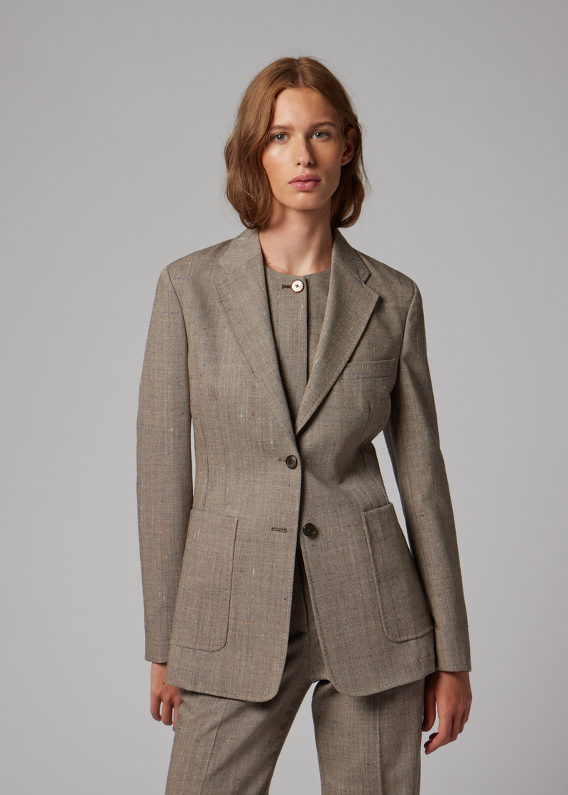 Women's Grey Flecked Tweed Waistcoat 5