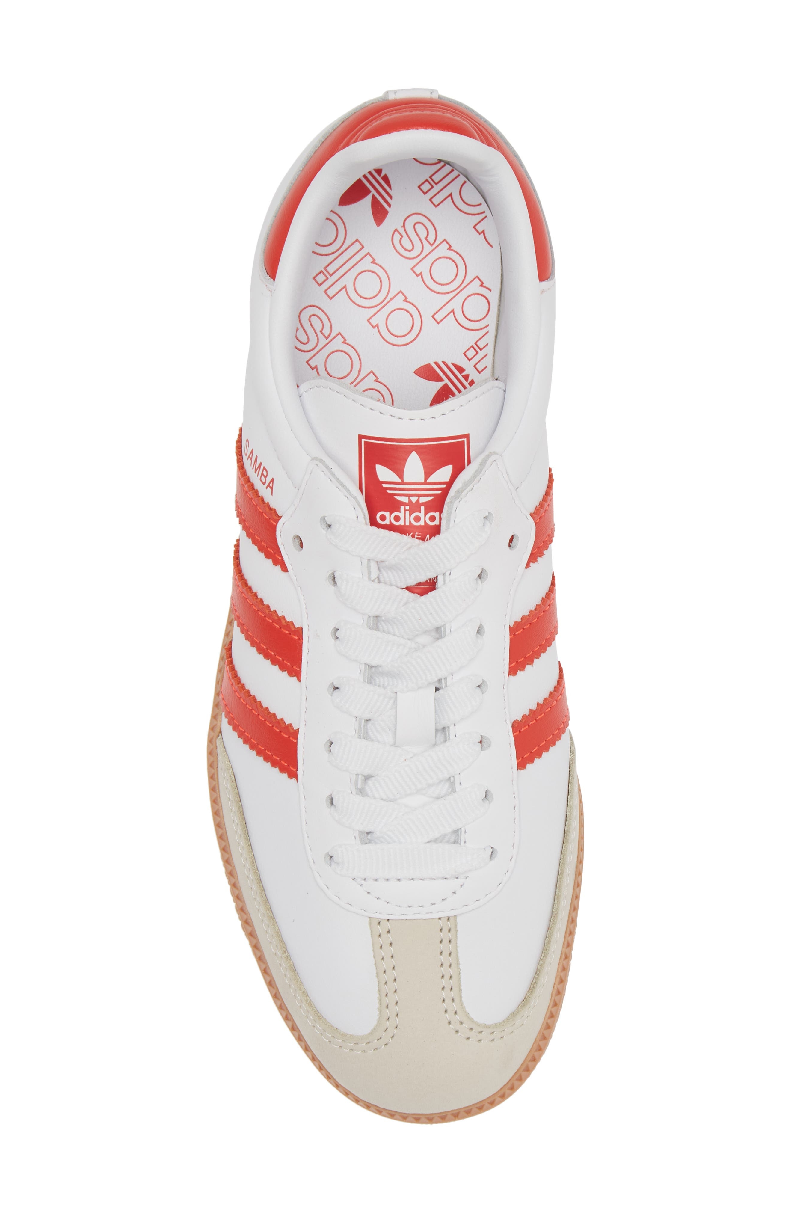 adidas Samba OG Sneaker in White/Solar Red/Off White at Nordstrom - 5