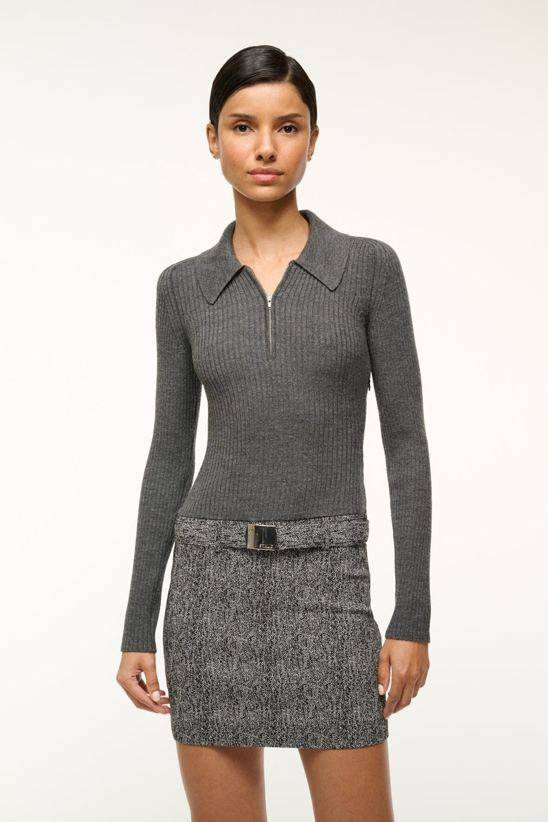 STAUD STAUD PLATT DRESS TEXTURED HERRINGBONE outlook