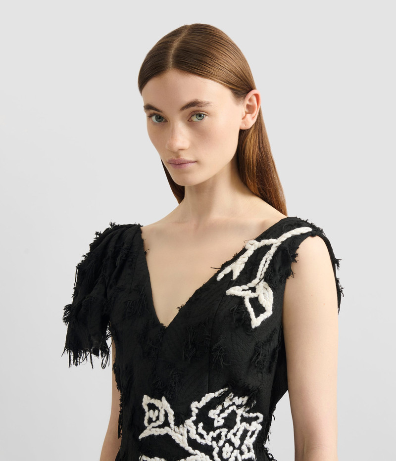EMBROIDERED FIL COUPÉ JACQUARD MIDI DRESS 5