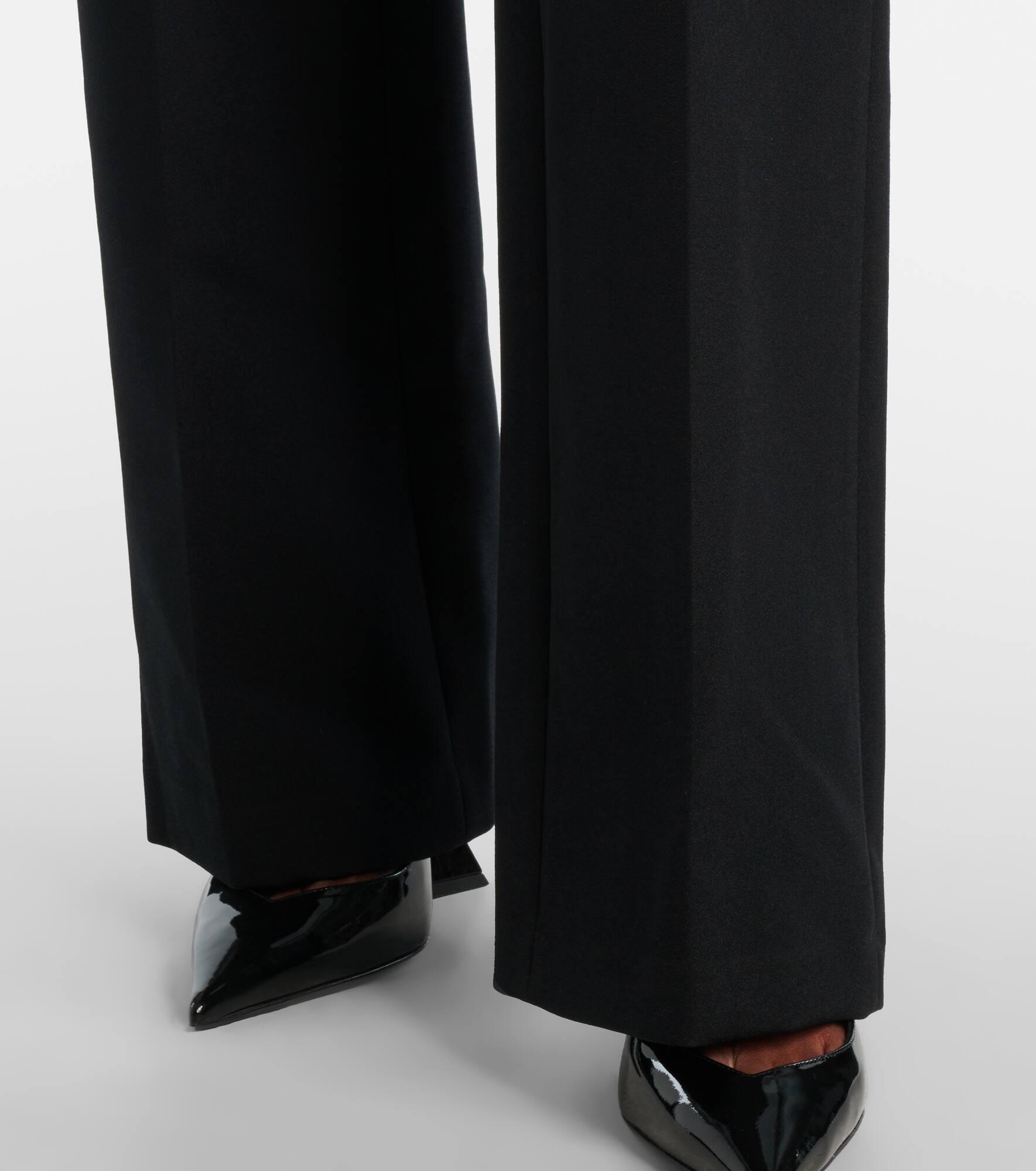 Embellished crêpe cady flared pants - 5
