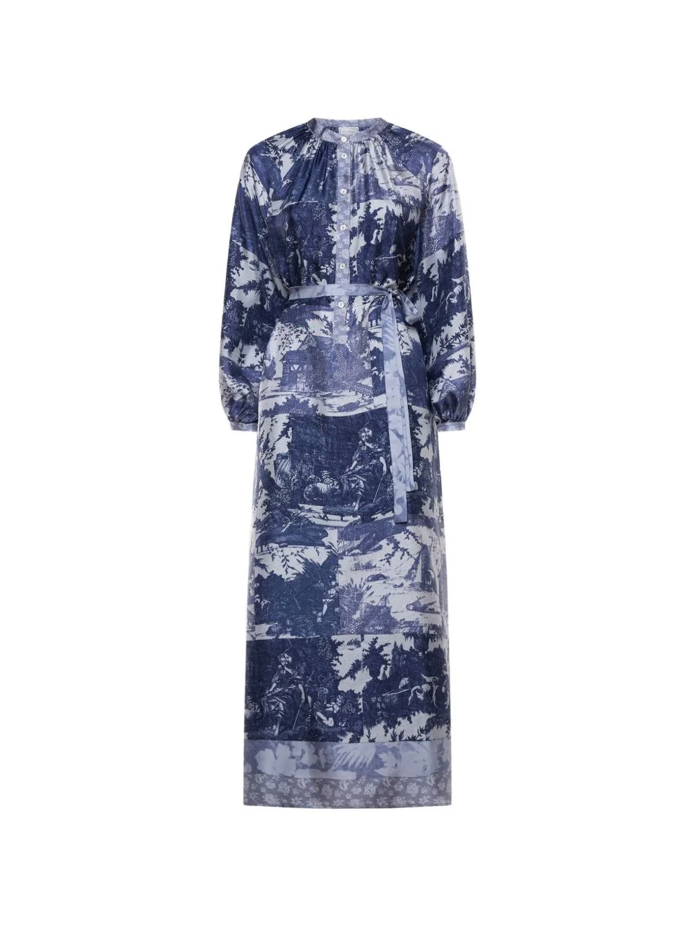 Aloe toile-de-jouy-pattern shirt midi dress - 1