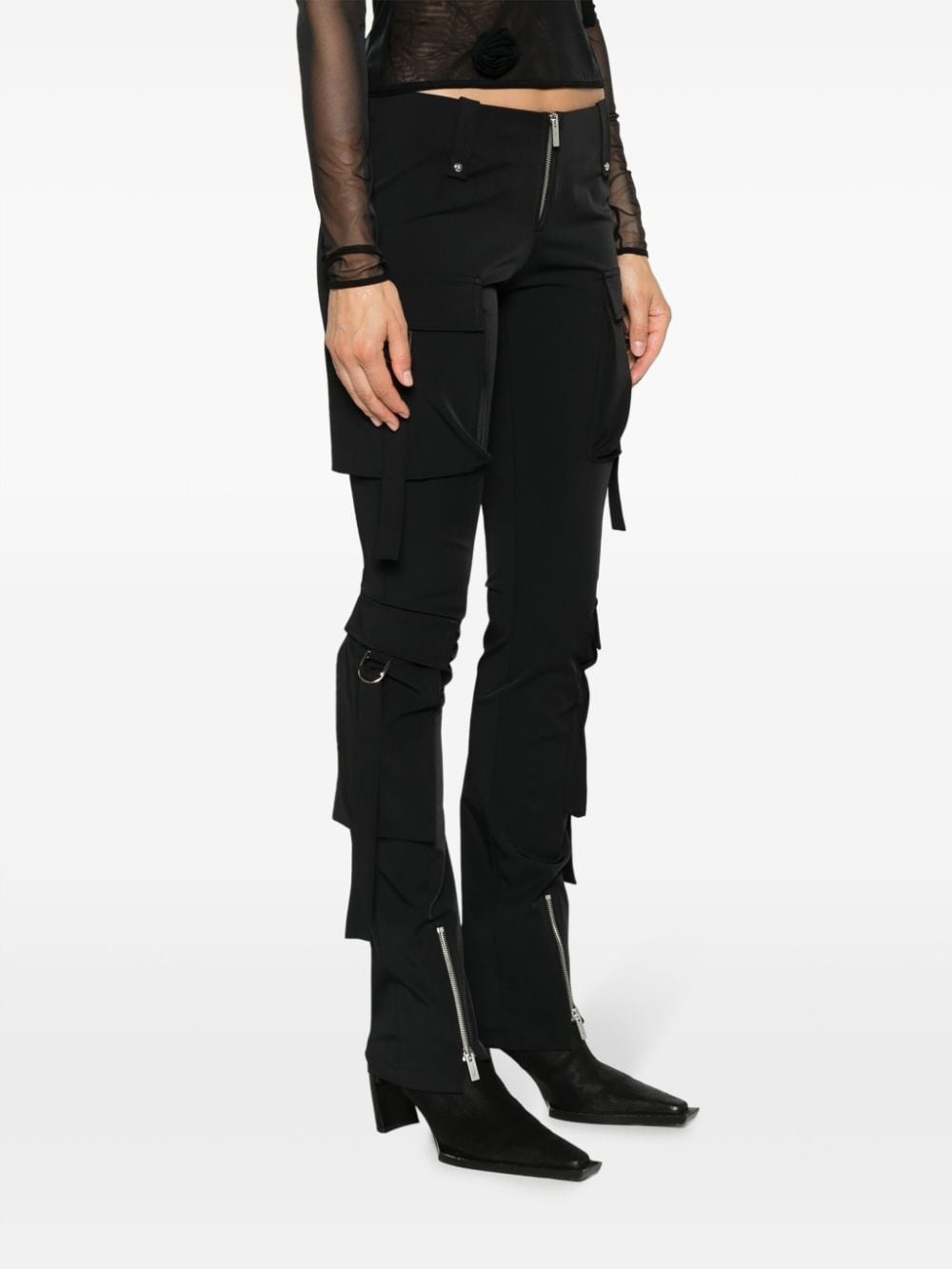 low-rise skinny cargo trousers - 3