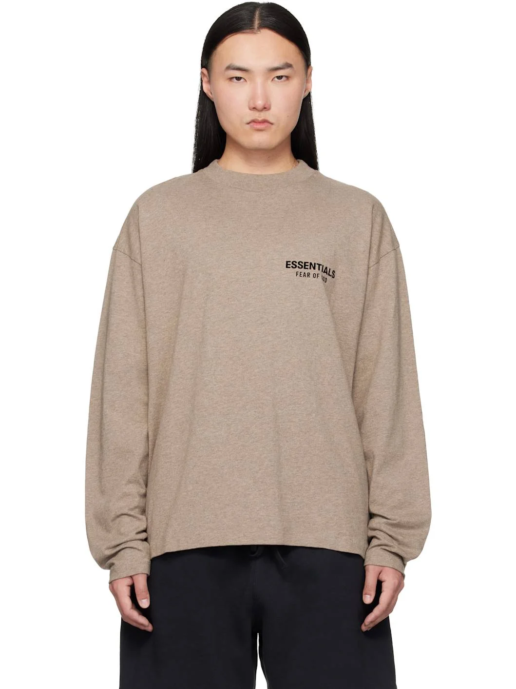 Beige Classic Fit Long Sleeve T-shirt - 1