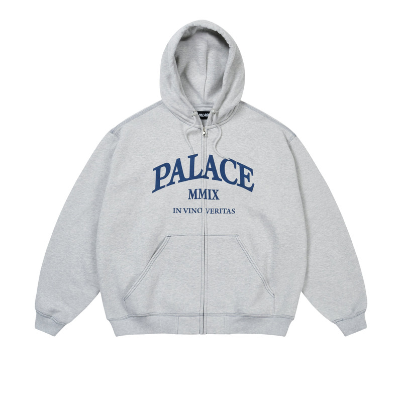 TRIPLE STITCH VERITAS ZIP HOOD GREY MARL 1