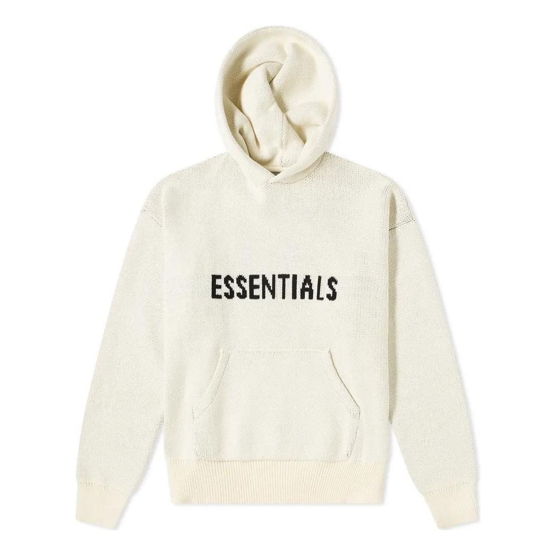 Fear of God Essentials FW21 Knit Logo Hoodie 'Buttercream' FOG-FW21-1229 - 1