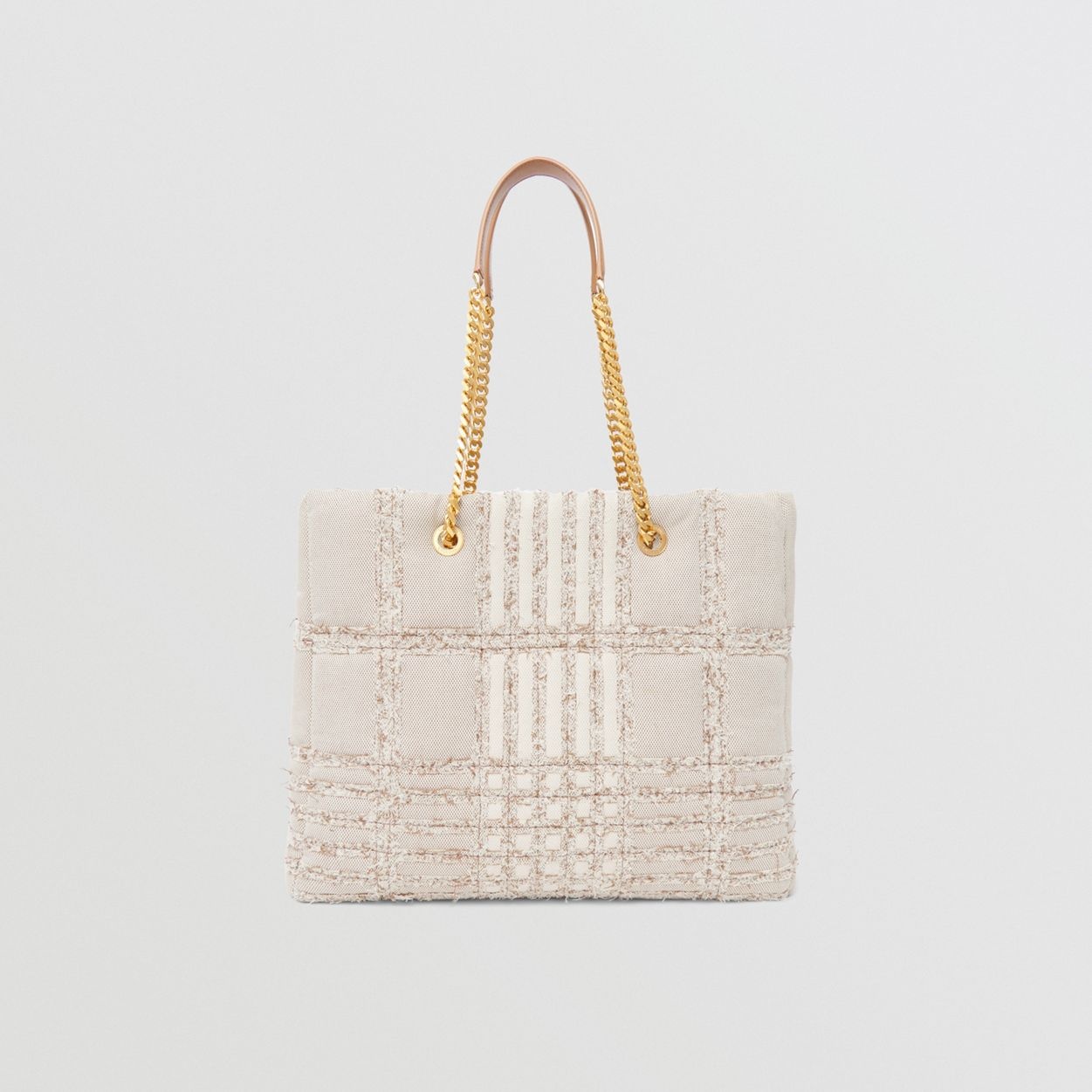 Medium Needle Punch Check Canvas Lola Shopper Bag - 8