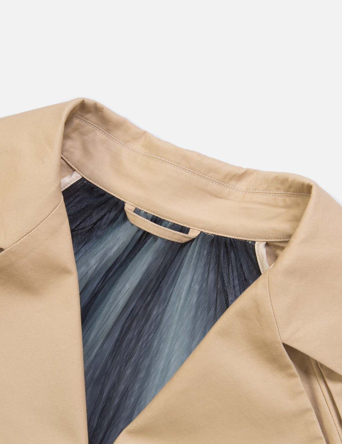 Pleated-Mesh Panelled Trench Jacket - 10