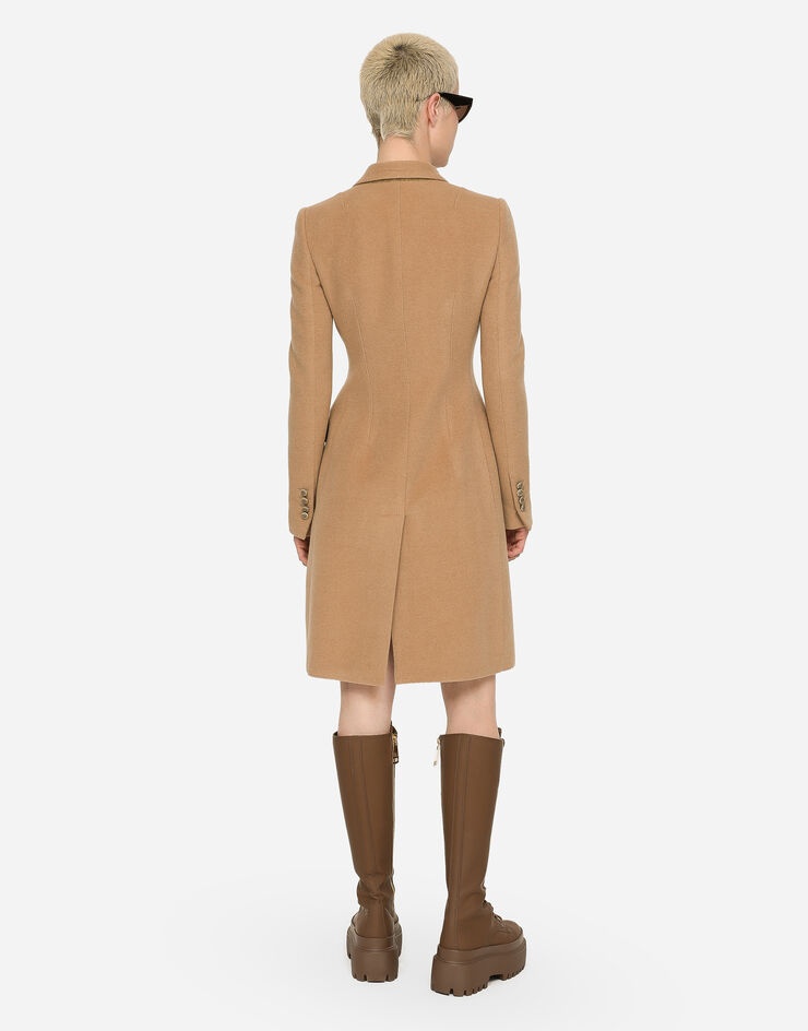 Single-breasted camel wool coat - 3