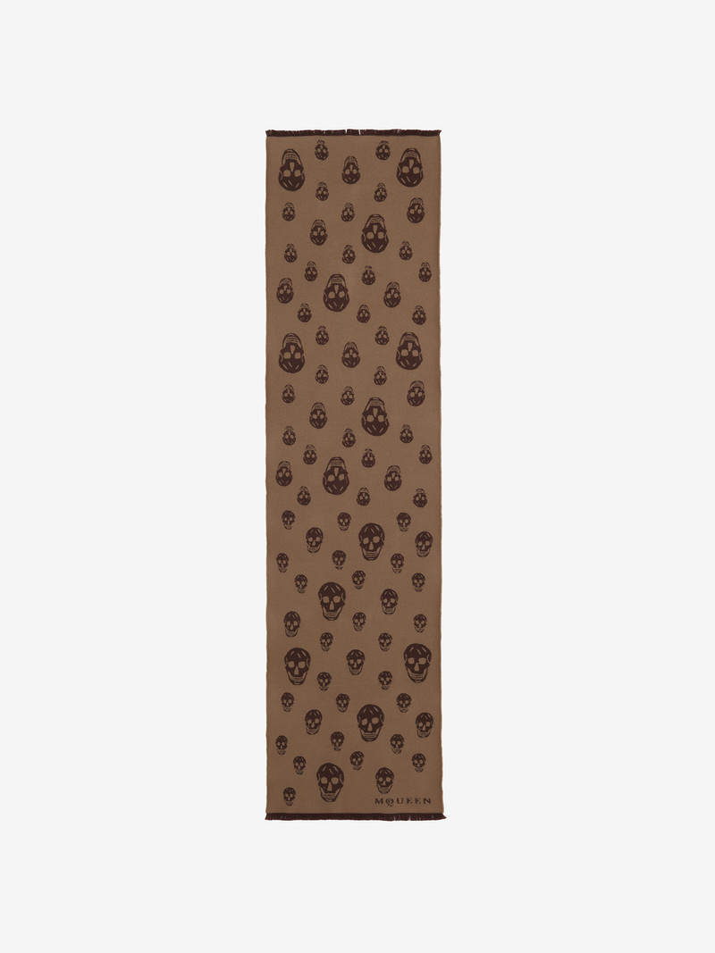 Skull Wool Jacquard Scarf 1