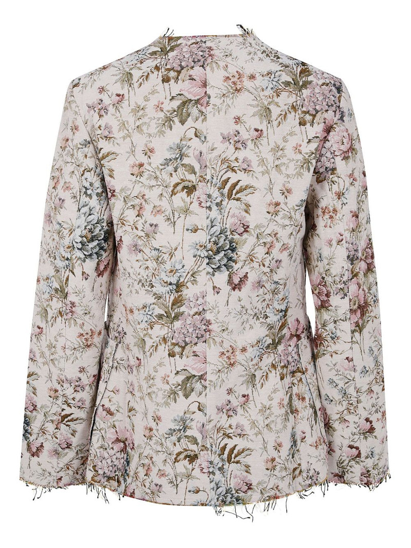 Pierre-Louis Mascia floral-print frayed-edge jacket outlook