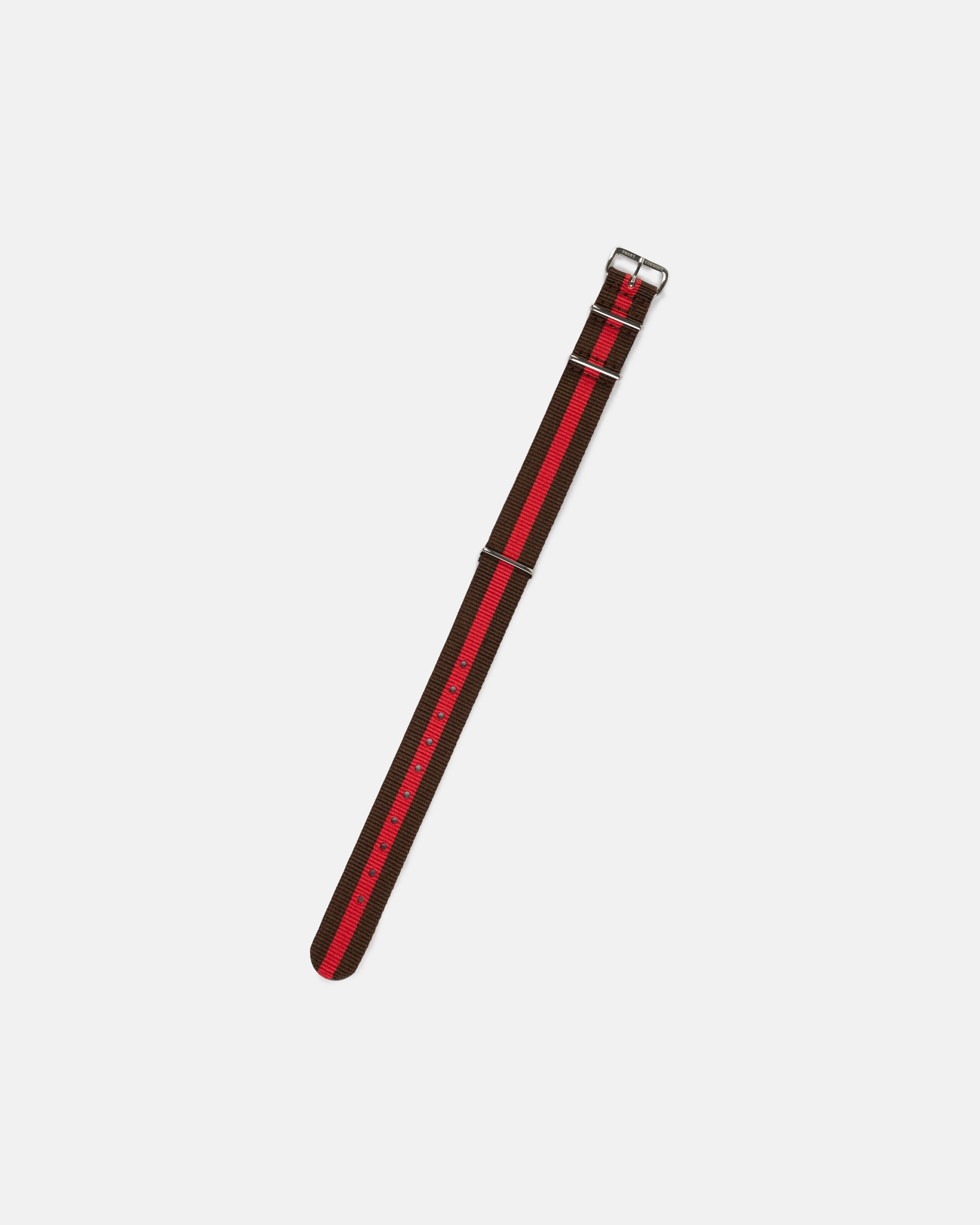 BROWN & RED STRIPE NYLON WATCH STRAP - 1