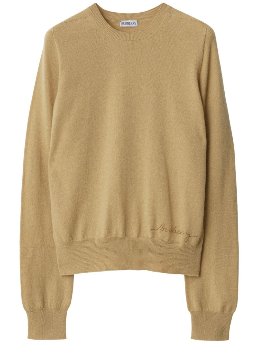 logo-embroidered cashmere jumper - 1