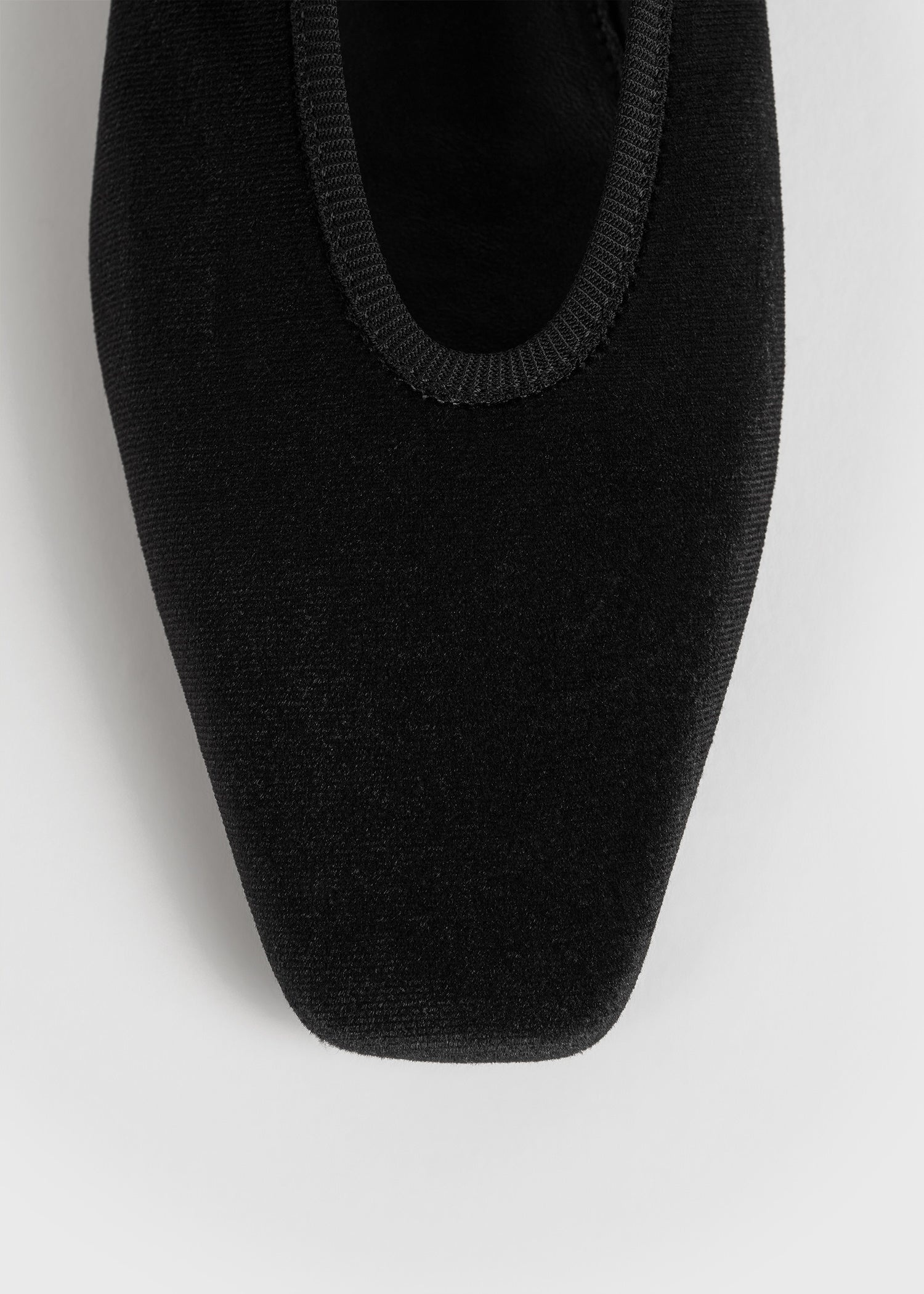 Minimalist velvet ballerinas black - 6