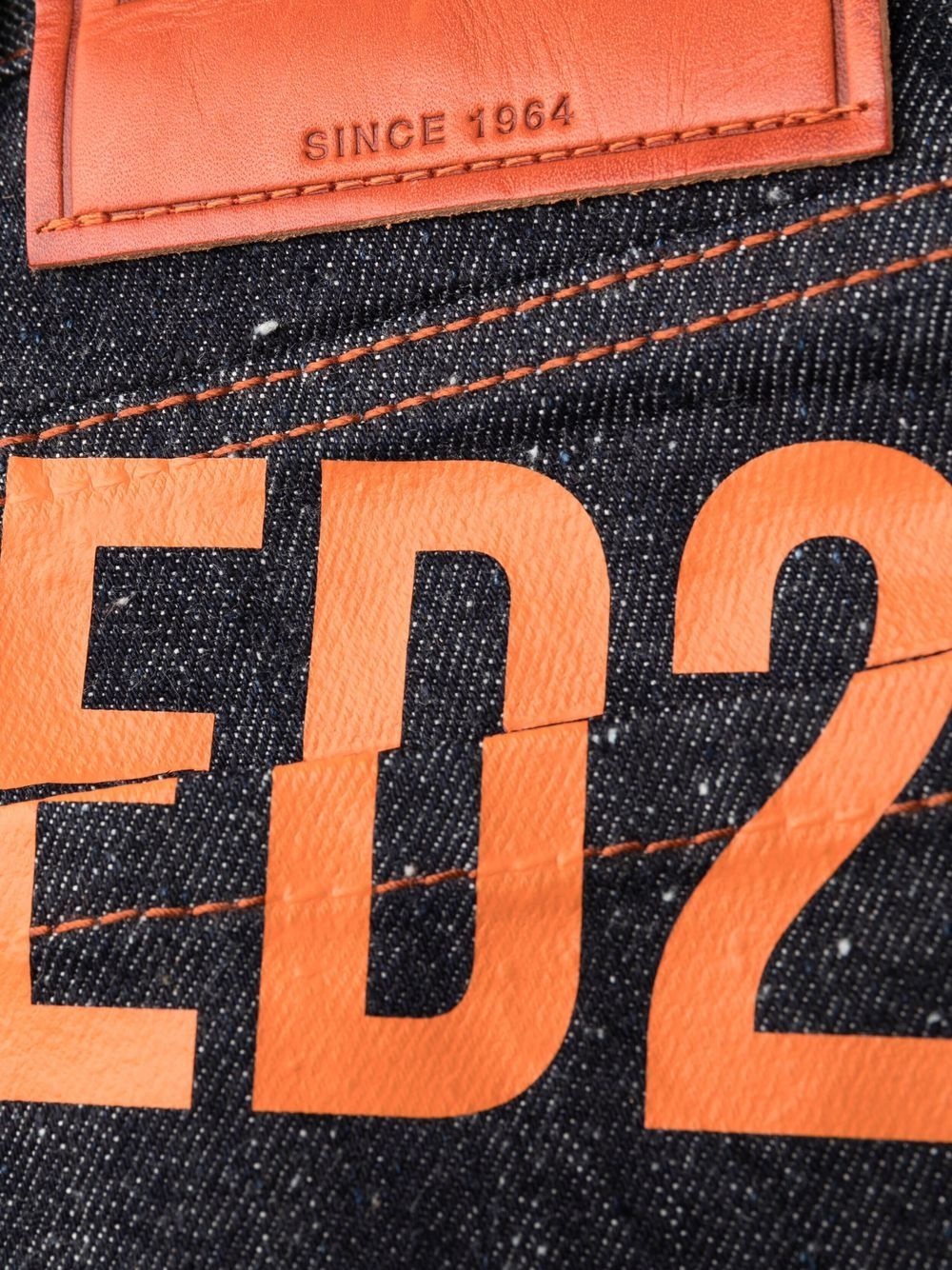 high-waist logo print jeans - 7