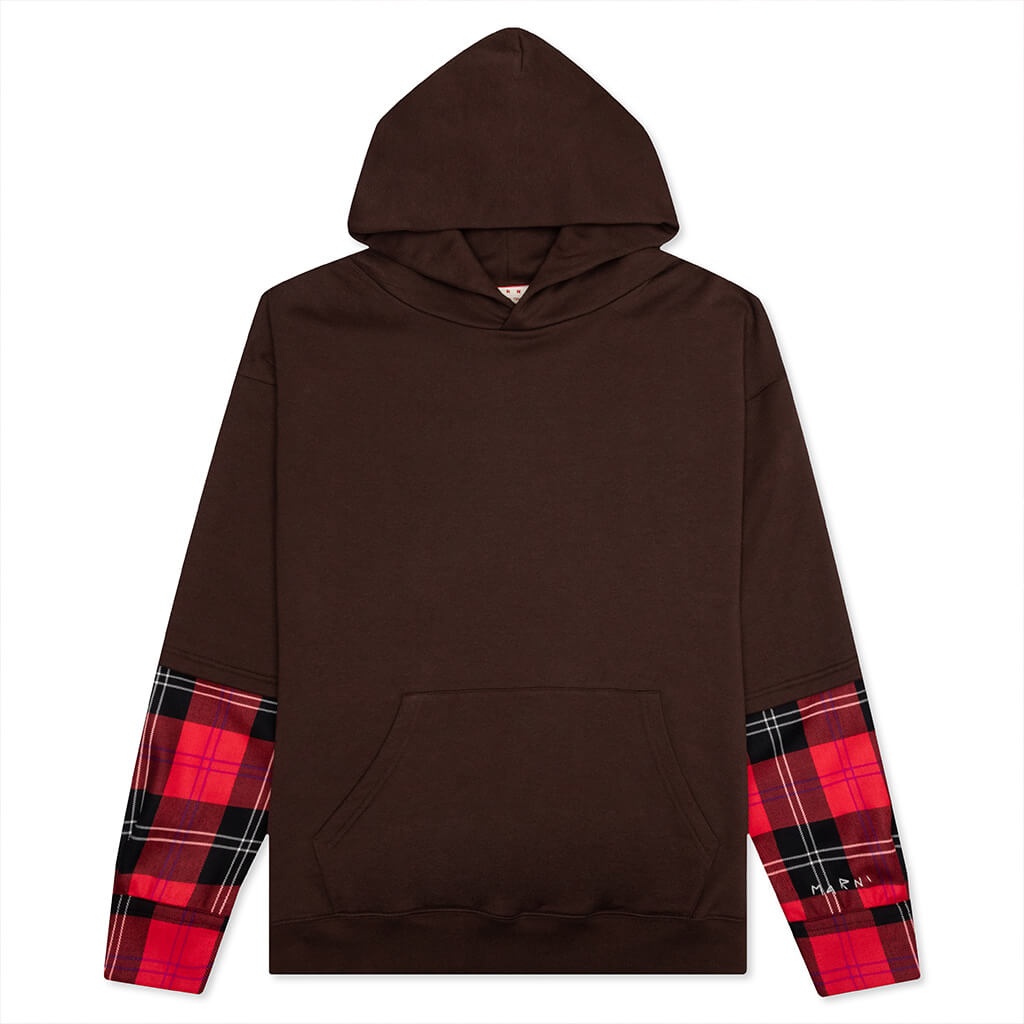 LAYERED HOODED SWEATSHIRT - CACAO - 1