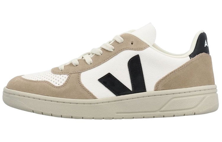 Veja V-10 Chromfree Low-Top Sneakers 'White Beige Black' VX0503138 - 2