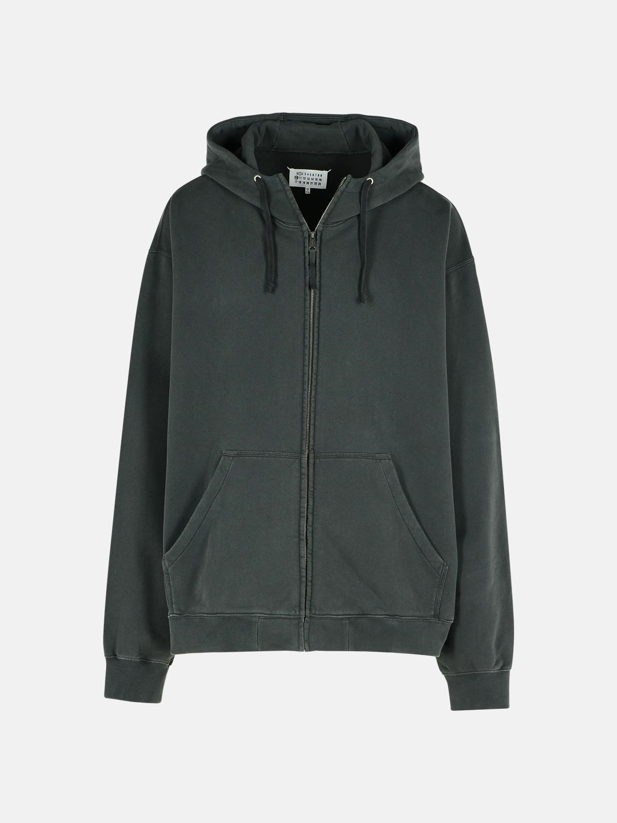 BLACK COTTON SWEATSHIRT - 1