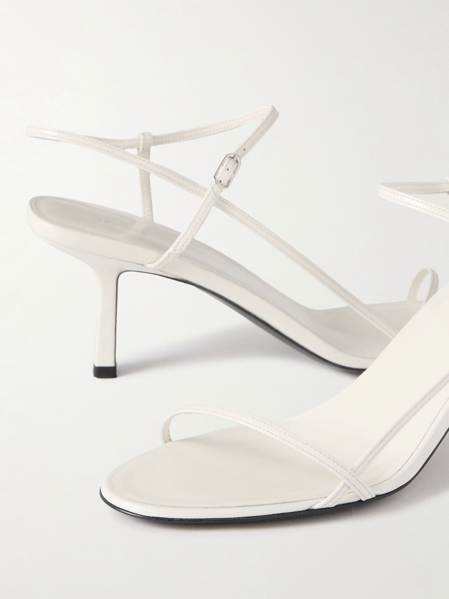 Bare leather sandals White - 4
