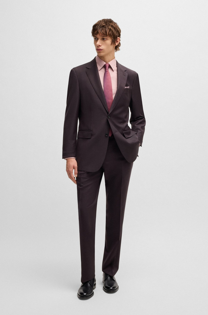 REGULAR-FIT SUIT IN MICRO-PATTERNED STRETCH WOOL 1