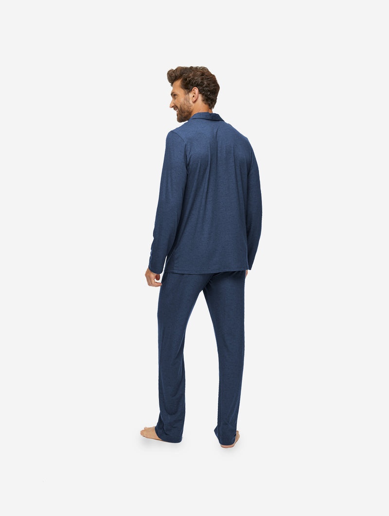 Men's Pyjamas London 9 Bird Print Micro Modal Navy - 4