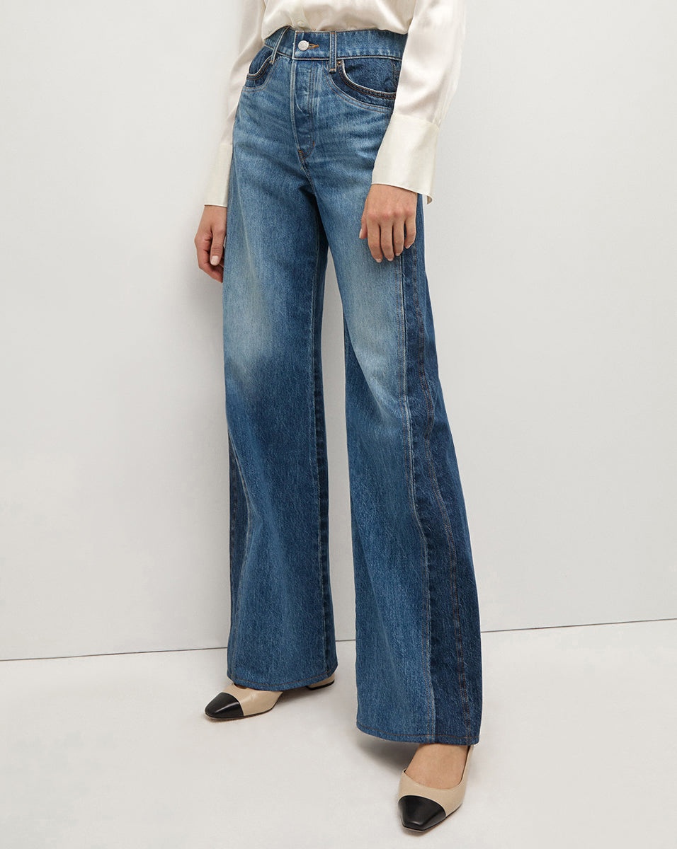 TAYLOR TWO-TONE WIDE-LEG JEAN - 3
