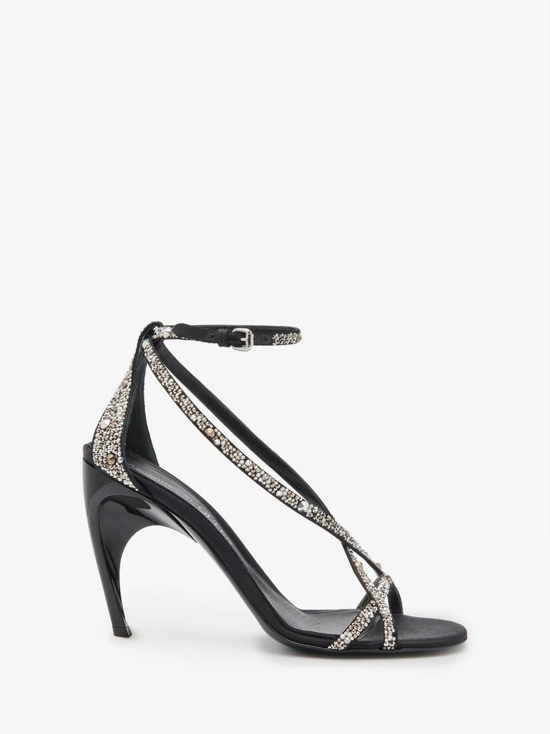 Women's Twisted Armadillo Sandal in Black - 1