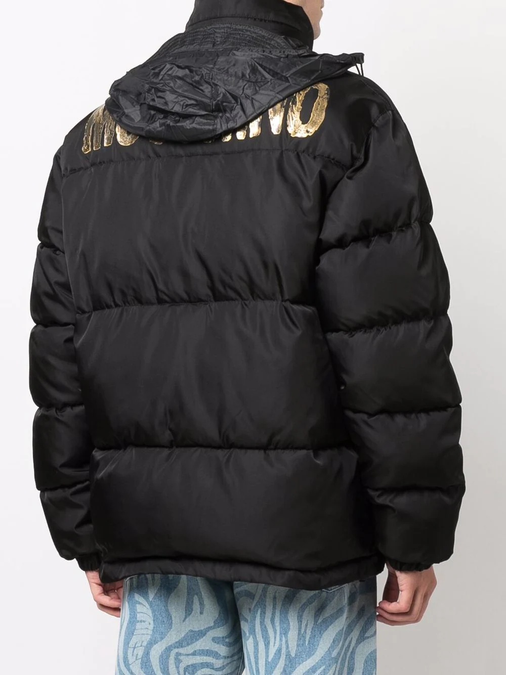 quilted down logo-print coat - 6