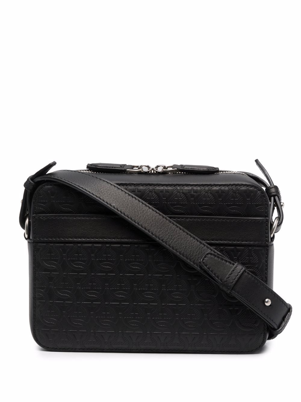 embossed-monogram shoulder bag - 1