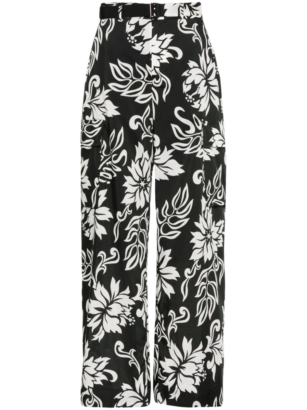 floral-print cargo trousers - 1