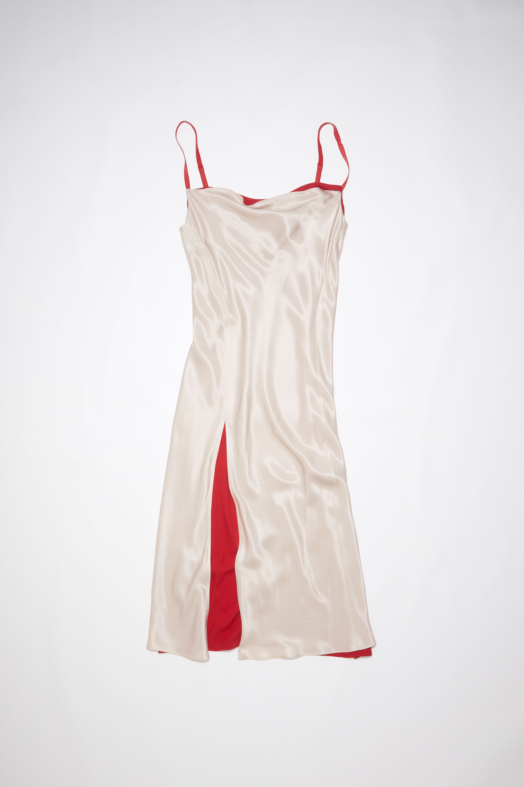 Satin slip dress - Pebble beige - 6