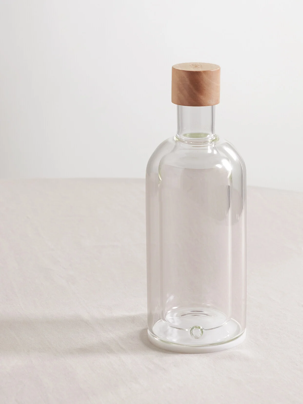 Glass And Walnut Wood Bottle - 1