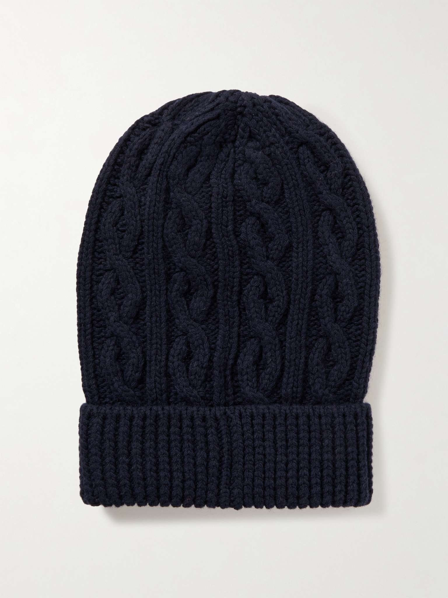 Cable-Knit Logo-Appliquéd Wool Beanie - 3
